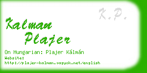 kalman plajer business card